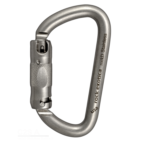 rockD Stainless Steel Carabiner - auto locking Aerial Hardware and Supplies